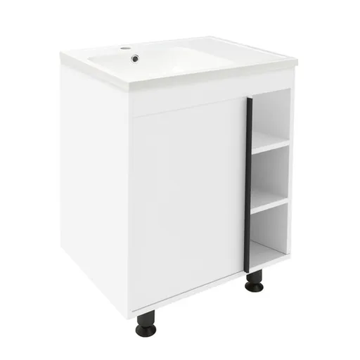 Kúpeľňová skrinka s umývadlom Naturel Lucca 59x70x45 cm biela lesk LUCCA60W