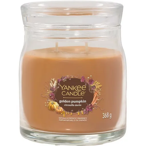 Yankee Candle Vonná sviečka stredná Signature Golden Pumpkin, 368 g, M