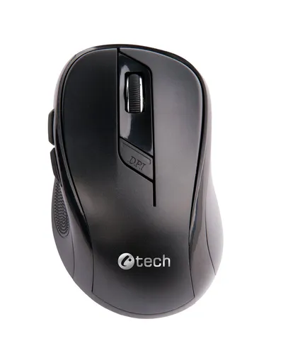 C-TECH Myš WLM-02/Ergonomická/Optická/Pre pravákov/1 600 DPI/Bezdrôtová USB/Čierna