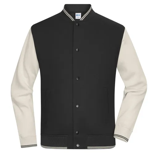 James & Nicholson (Daiber) Dvojfarebná mikina College - Čierna / pieskovcová | XS