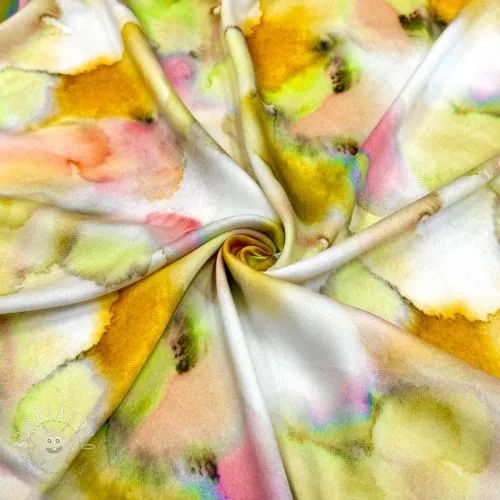 Viskóza SATIN Ambre yellow digital print