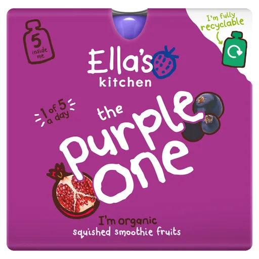 ELLA'S KITCHEN Purple one ovocné pyré s čiernymi ríbezľami BIO 90 g x 5 kusov