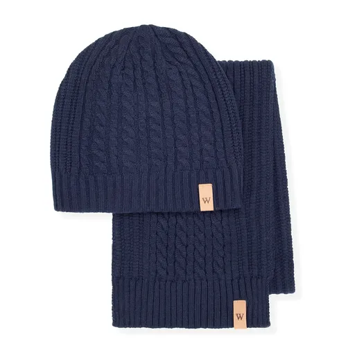 Zimný komplet čiapky a šálu z viskózy – elegantný unisex set 101-SF-007-7