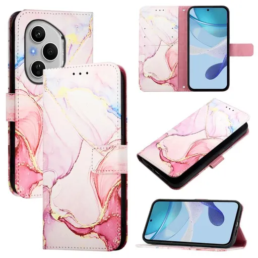 ART MARBLE Peňaženkový kryt pre Honor 400 Pro 5G ROSE GOLD