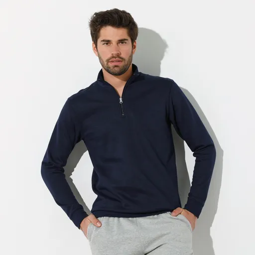 Mikina z česaného moltonu so stojačikom na zips