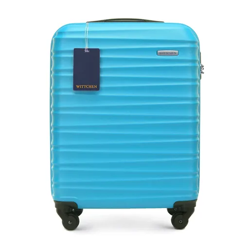 Malý ABS kufor s menovkou a logom WITTCHEN, modrý 56-3A-311-70Z6