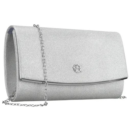 Dámska strieborná trblietavá listová kabelka ROVICKY
