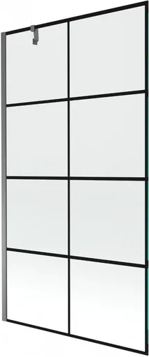 MEXEN/S - Next vaňová zástena FIX 100 x 150, čierna vzor, grafit metal 895-100-000-00-77-95