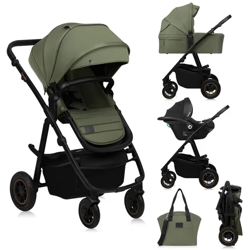 LIONELO Kočík kombinovaný Amber Plus 3v1 Green Forest