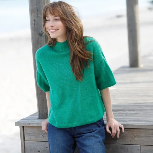 Pulóver s krátkymi rukávmi z recyklovaného polyesteru