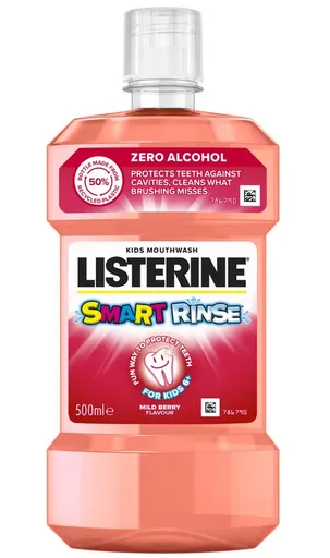 LISTERINE Smart Rinse Mild Berry ústna voda 500ml