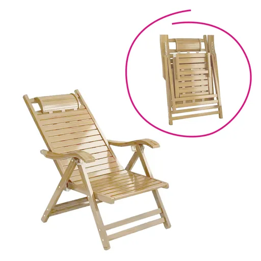 Zahradní polohovací křeslo, přírodní, bambus ,URSEL