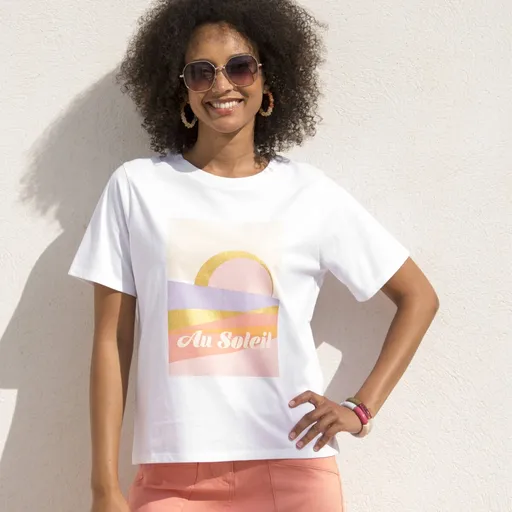 Voľné tričko s potlačou