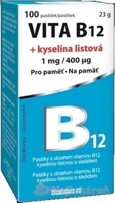Vitabalans VITA B12 + kyselina listová (1 mg/ 400 mcg) 100 pastiliek