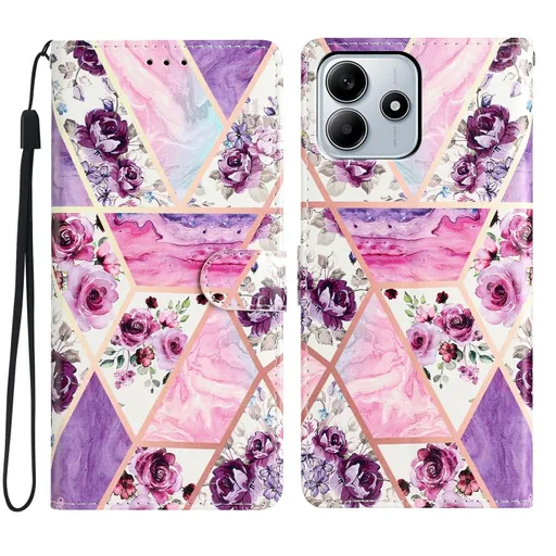 ART Peňaženkový kryt pre Xiaomi Redmi Note 14 5G PURPLE MARBLE