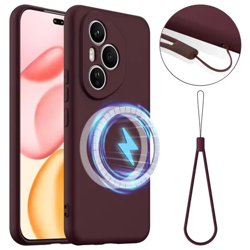 RUBBER MAGSAFE Silikónový kryt pre Honor 400 Pro 5G PLUM COLOR