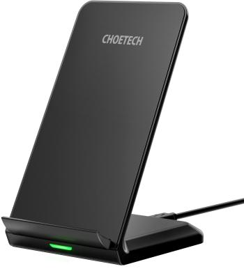 Vezeték nélküli töltő ChoeTech Wireless Fast Charger Stand 10W Black