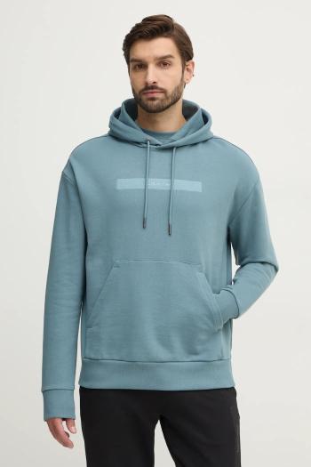 Bavlnená mikina Calvin Klein pánska, zelená farba, s kapucňou, s potlačou, K10K113768