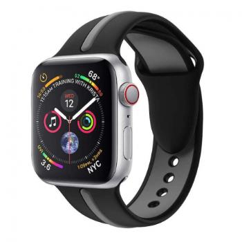 BStrap Silicone Line remienok na Apple Watch 38/40/41mm, Black Grey (SAP006C03)