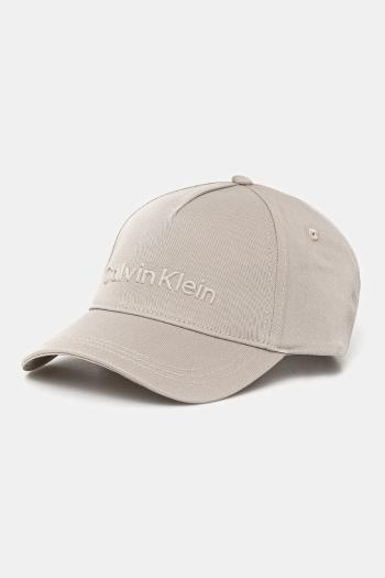 Bavlnená šiltovka Calvin Klein béžová farba, jednofarebná, K50K511987