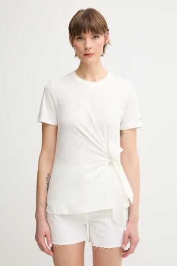 Bavlnené tričko Tommy Hilfiger dámske, biela farba, WW0WW44559