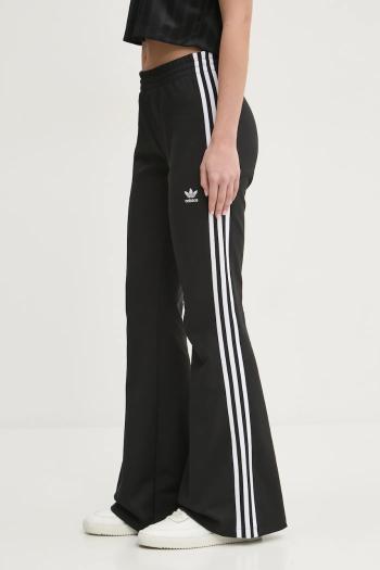 Nohavice adidas Originals 3- Stripes Flared dámske, čierna farba, vzorované, JC5783