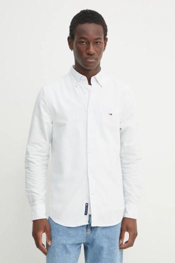Bavlnená košeľa Tommy Jeans pánska, slim, s golierom button-down, DM0DM20668