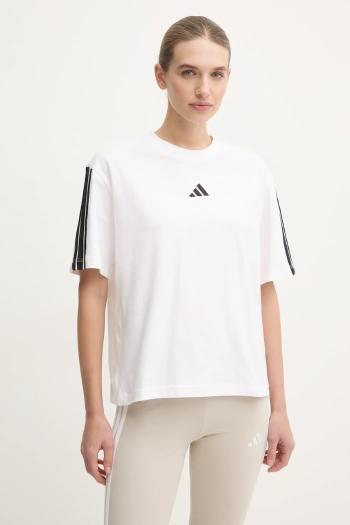 Bavlnené tričko adidas Essentials dámske, béžová farba, JE1211