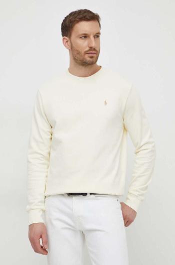 Bavlnená mikina Polo Ralph Lauren pánska,béžová farba,jednofarebná,710916689