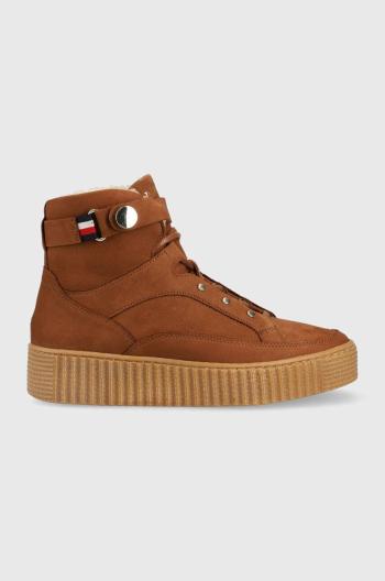 Snehule Tommy Hilfiger Warmlined Lace Up Boot hnedá farba,