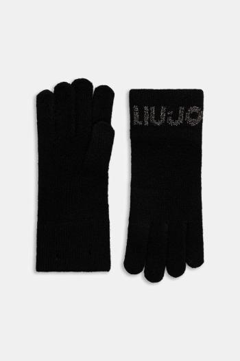 Rukavice Liu Jo čierna farba, 2F5021.M0300