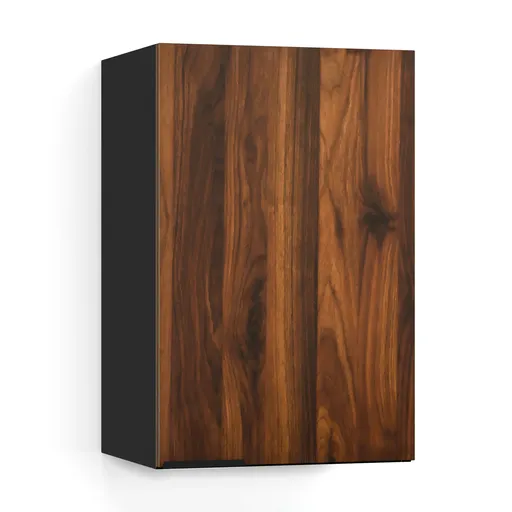 Blumfeldt WoodVista vysoká skrinka, Soft-Close, hliníkové rukoväte, udržateľné materiály