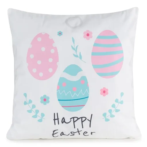 ArtFir Veľkonočná obliečka na vankúš EASTER 8 | biela/púdrovoružová 45 x 45 cm