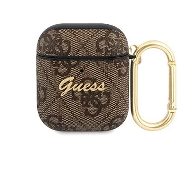 Guess 4G Script PC/PU Puzdro pre Apple Airpods 1/2 Brown (3700740509722)