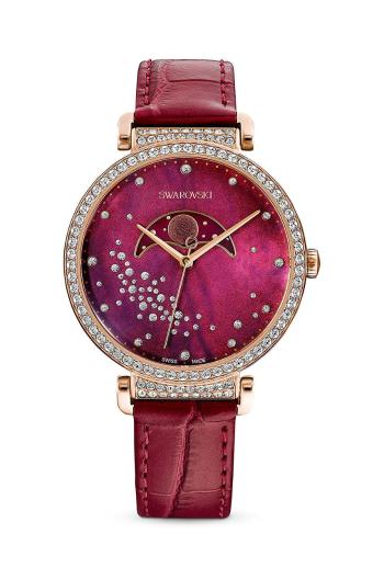 Hodinky Swarovski 5613323 PASSAGE MOON PHASE dámske, červená farba