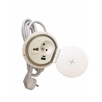 IN Zapustená lišta, zásuvka, priechodka, Qi nabíjanie, USB A + C (553045)
