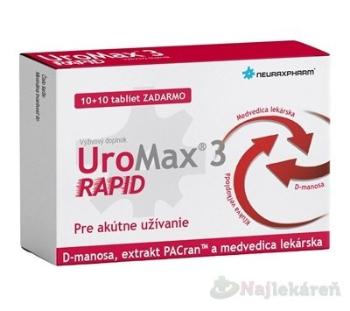 UroMax 3 RAPID na močové cesty, 10+10 tbl zadarmo