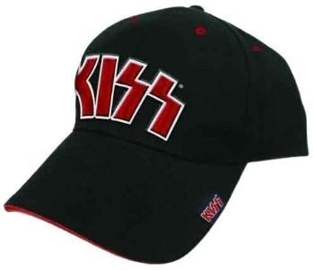 Kiss Šiltovka Red on White Logo Black