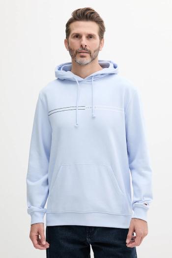 Bavlnená mikina Tommy Jeans pánska, s kapucňou, s potlačou, DM0DM20847