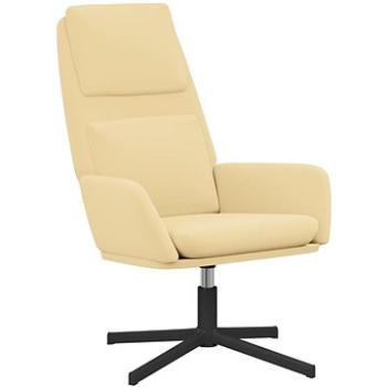Relaxačné kreslo krémovo biele zamat, 341349
