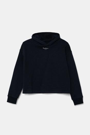Detská bavlnená mikina Pepe Jeans VICTORIA tmavomodrá farba, s kapucňou, jednofarebná, PG581330