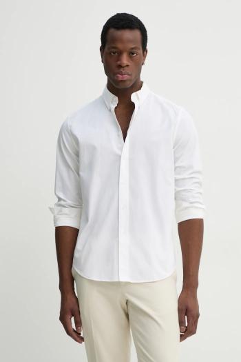 Košeľa Sisley pánska, béžová farba, regular, s golierom button-down, 58FJSQ04F