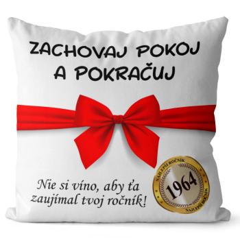 Vankúš Zachovaj pokoj (Veľkosť: 40 x 40 cm, rok: 1964)