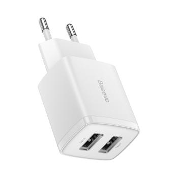 BASEUS 2U 10W Nabíjačka na mobil 2x USB biela