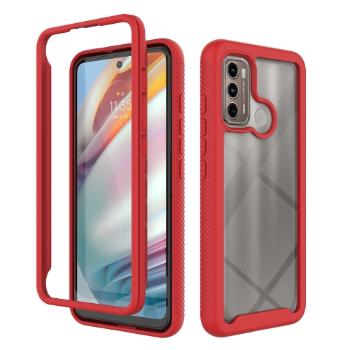 DUAL-HALF Obojstranný kryt pre Motorola Moto G60 červený