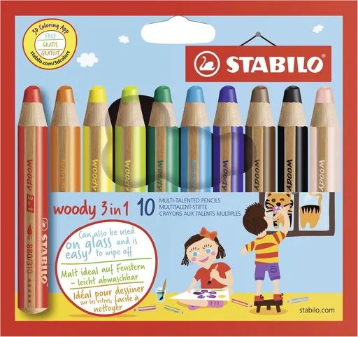 Stabilo Woody 10 farieb (4006381185646)