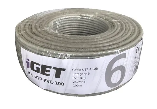 iGET Sieťový kábel CAT6 UTP PVC Eca 100m/role