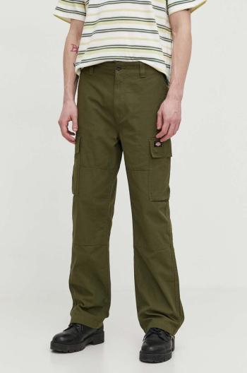 Bavlnené nohavice Dickies EAGLE BEND zelená farba, strih cargo, DK0A4X9X
