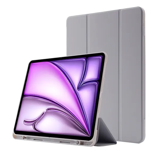 LEATHER Zaklápací kryt pre Apple iPad Air 13 2025 / Air 13 2024 šedý