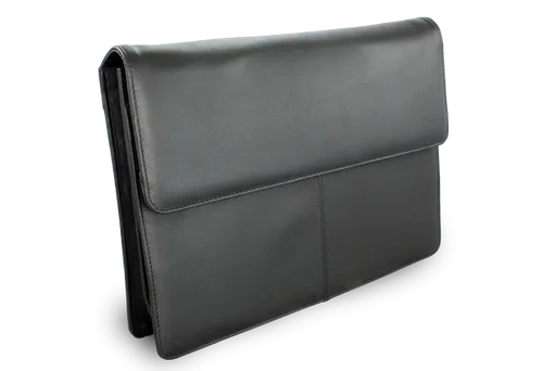 Čierna kožená spisovka s poklopom 116-2414-60